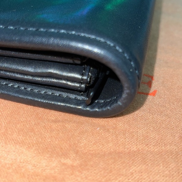 Preloved Loewe wristlet great condition lambskin leather has many pockets Black - Picture 10 of 11